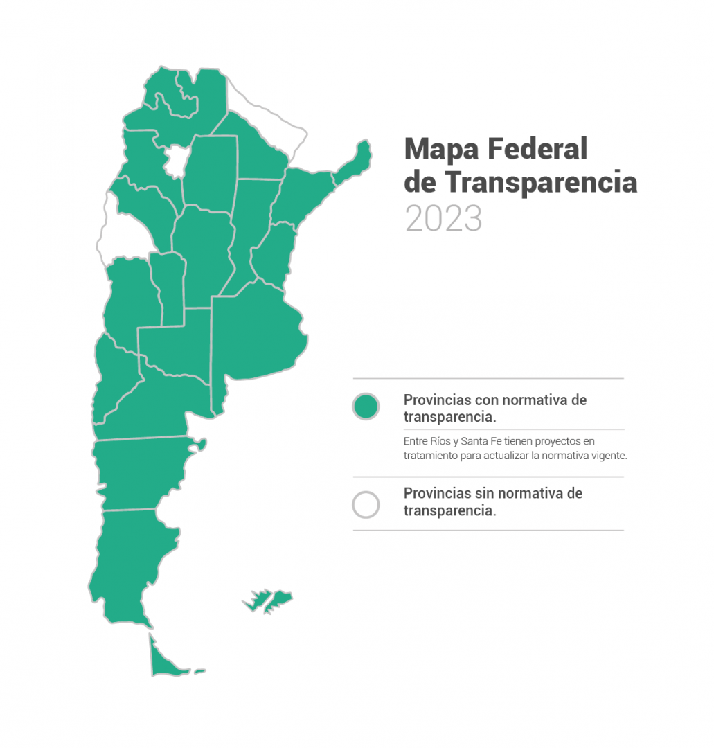 Mapa de las provincias que cuentan con legislación propia en materia de acceso a la información